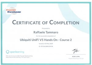 Certificate of Completion Ubiquiti Course 1