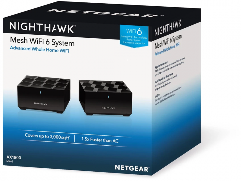 Netgear Nighthawk AX1800 4-Stream MESH Wi-Fi 6 System - 2 pack $394.68